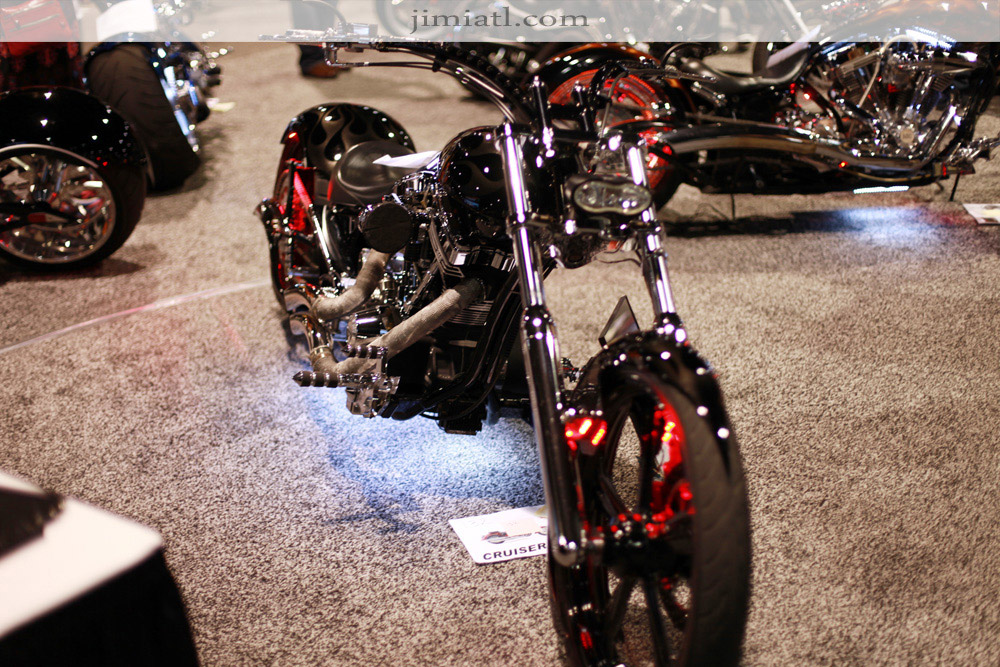 Black Motorcycle with Red Lights