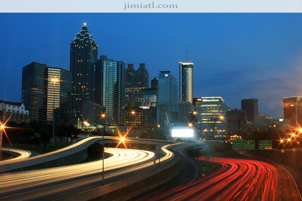 Downtown Atlanta Car Streaks