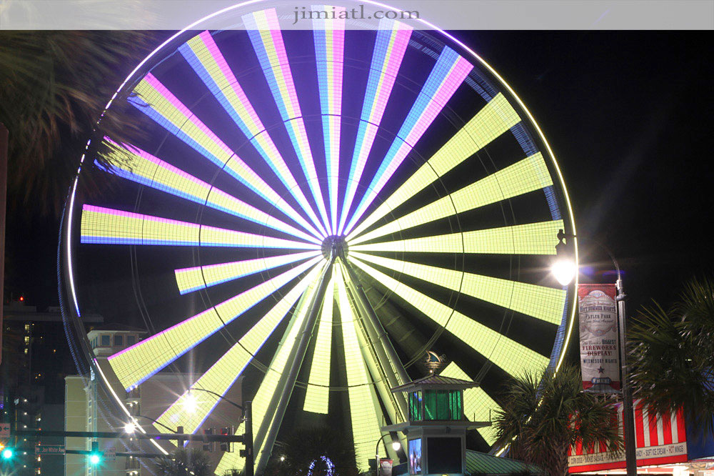 Ferris Wheel Lights Up The Night