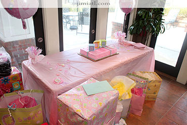 Baby Shower Cake and Gifts