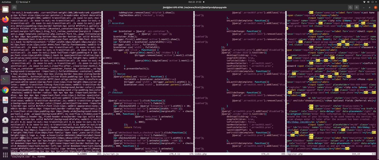 HTML Vim Code Editor