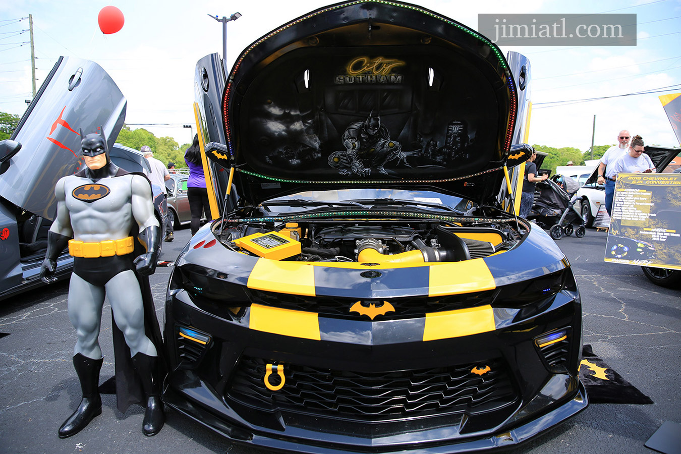 Chevy Camaro with Batman Theme in style at car show downtown Lawrenceville