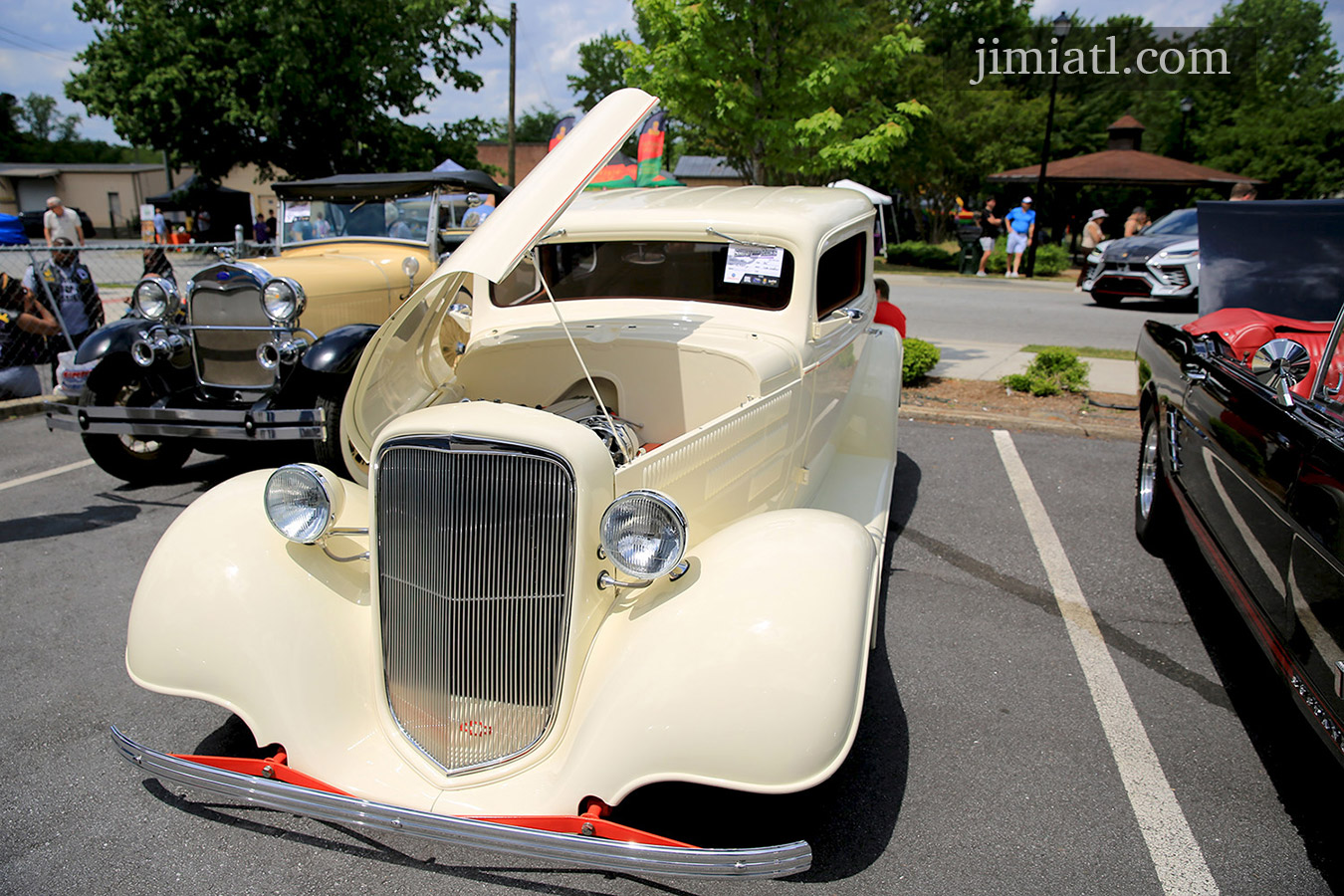 Classic beige Ford at Car Show